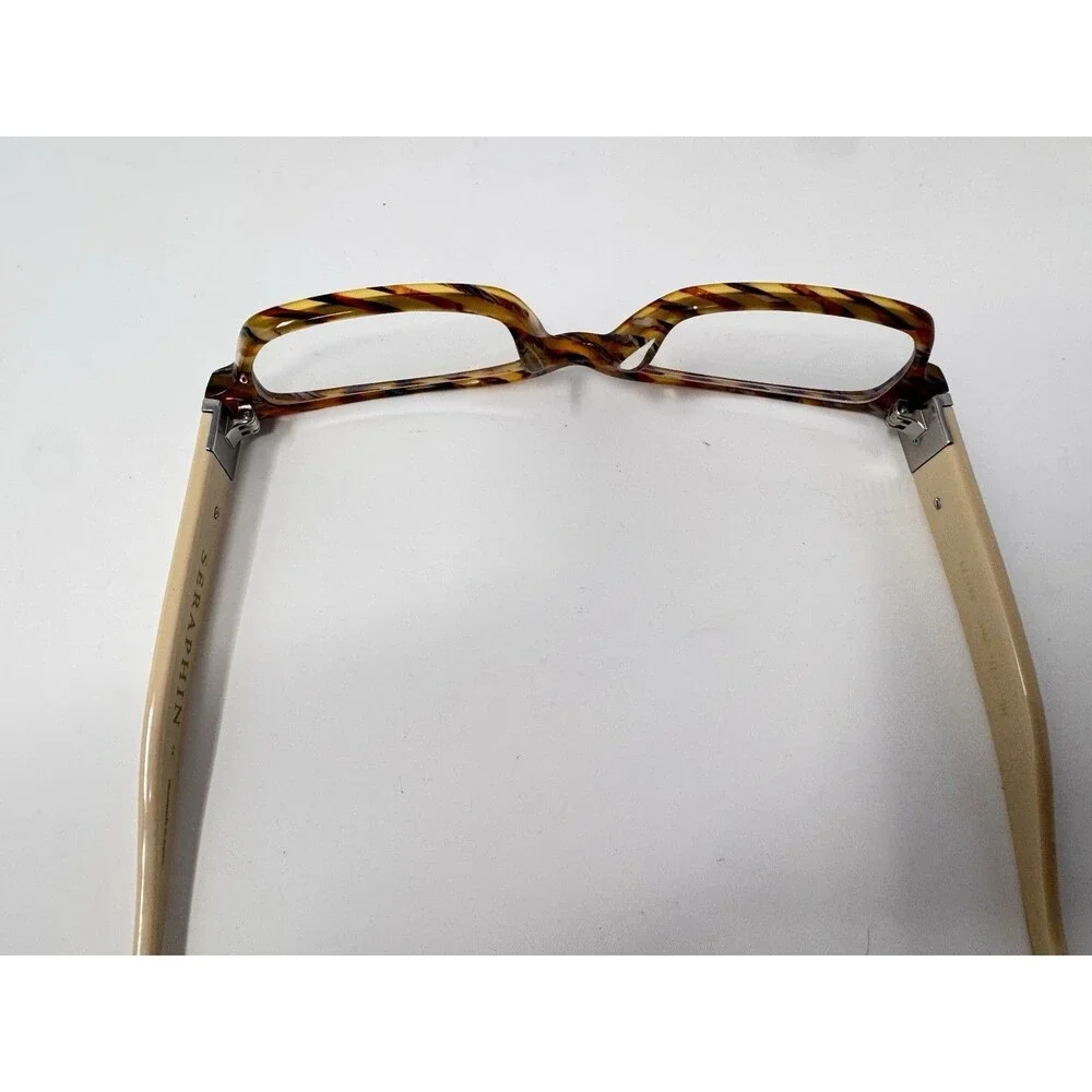 Seraphin Hiawatha Eyeglass Frames Only 53-15-145 Brown Marble Cream Japan